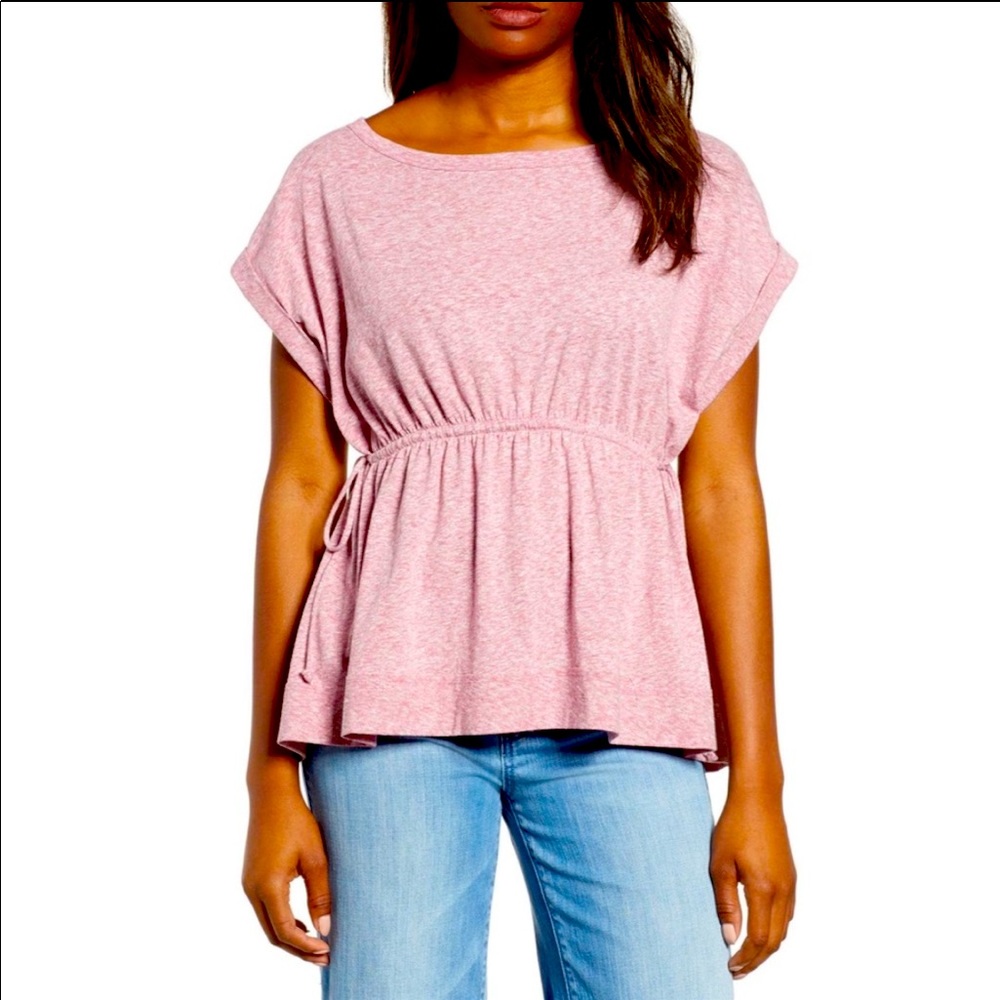 Caslon Tie Waist Peplum Tee. XS. NWT.